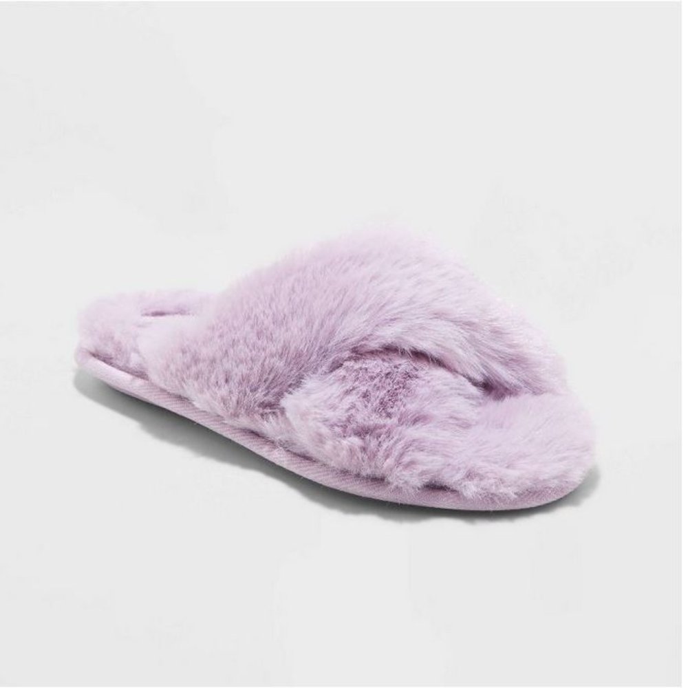 Cat & Jack Kids Fluffy Purple Slippers